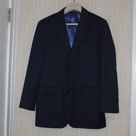 Paul Stuart Navy Blue Wool 2 Button Men Blazer Size:50S...